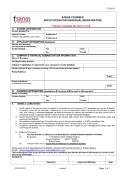 F 215-01 Please complete the form in full COURSE INFORMATION
