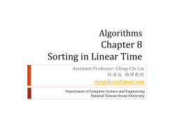 Chapter 8 Sorting in Linear Time