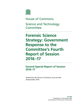 Forensic Science Strategy - Publications.parliament.uk