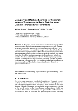 Distribution of Uranium in Groundwater in Ukraine