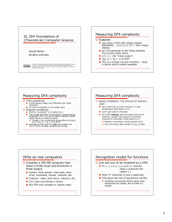 Measuring DFA complexity Measuring DFA complexity Measuring