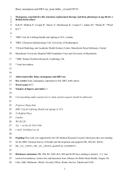 Menopause, reproductive life, hormone replacement therapy and