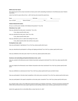 MJHA Junior Star Award This award is given at the annual