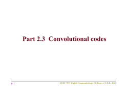 Part 2.3 Convolutional codes