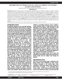 Distribution of medico-legal cases according to gender