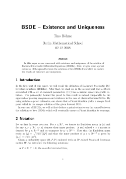 BSDE &ndash; Existence and Uniqueness