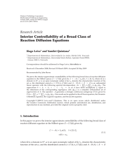 Interior Controllability of a Broad Class of Reaction Diffusion Equations