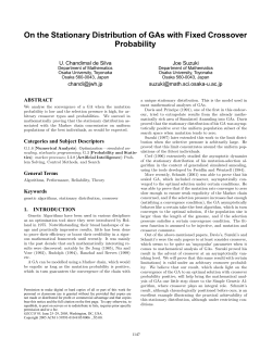 On the Stationary Distribution of GAs with Fixed Crossover Probability