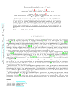 Quantum teleportation via a W state
