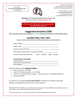 Suggested donation $200 - Fullerton Boys Basketball