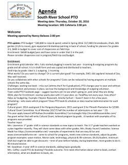 PTO Meeting Notes October, 2016