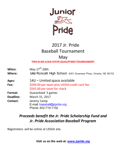2017 Jr. Pride Baseball Tournament May