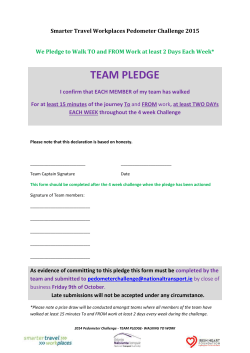 Team Pledge 2015 - Smarter Travel Workplaces