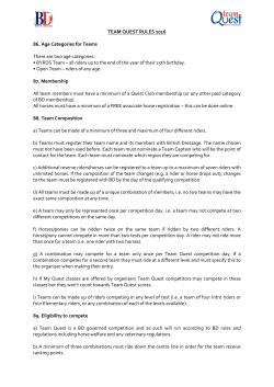 TEAM QUEST RULES 2016 86. Age Categories