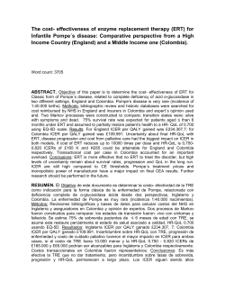 (ERT) for Infantile Pompe&acute;s disease: Comparative perspective from