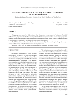 gas hold-up prediction in gas &ndash; liquid stirred tank reactor using cfd
