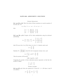 MATH 2030: ASSIGNMENT 3 SOLUTIONS Matrix Operations Q.1