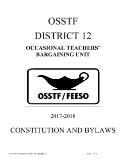 Constitution - Occasional Teachers` Bargaining Unit