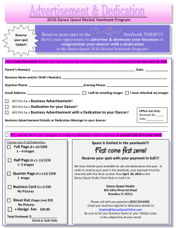 First come first serve! - Dance Quest International