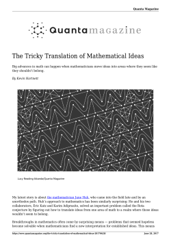 The Tricky Translation of Mathematical Ideas