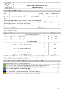 The Turoa Academy Freeride 2017 Registration Form
