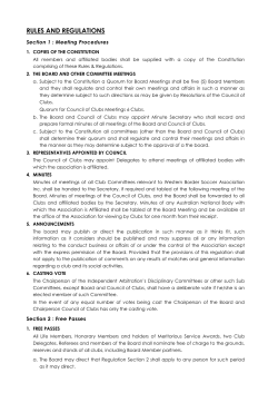 RULES AND REGULATIONS