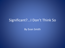 Significant?...I Don*t Think So