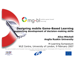 mGBL mobile Game-Based Learning Project presentation July 2006