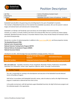 Position Description - Basketball Australia