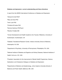 NIDDK international conference report on diabetes and depression