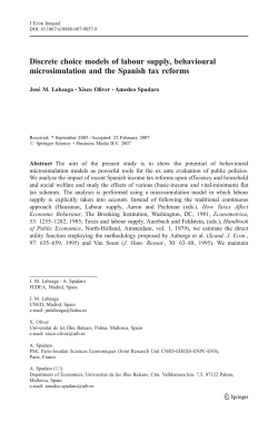 Discrete choice models of labour supply, behavioural