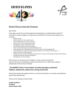 Becket Players Souvenir Program