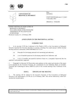 panel of experts on access - Convention on Biological Diversity (CBD)