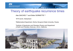 Theory of earthquake recurrence times - Earth