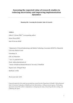 Assessing the expected value of research studies in reducing