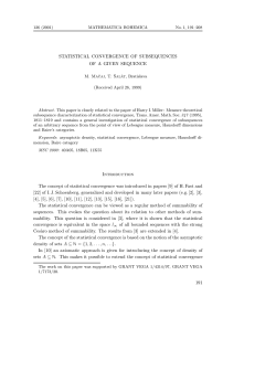STATISTICAL CONVERGENCE OF SUBSEQUENCES OF A GIVEN