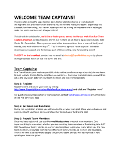 welcome team captains!