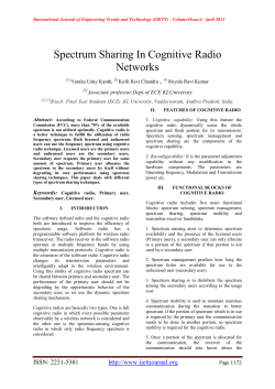 Spectrum Sharing In Cognitive Radio Networks