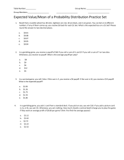Expected Value/Mean of a Probability Distribution Practice Set