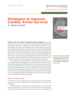 Institute of Medicine, Strategies to Improve Cardiac Arrest Survival