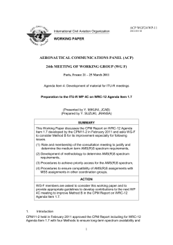 Preparation to the ITU-R WP 4C on WRC-12 Agenda Item 1.7
