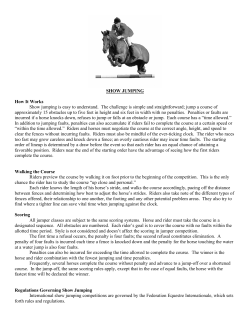 SHOW JUMPING How It Works Show jumping is easy to understand