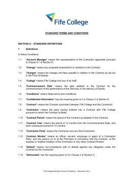 Fife College Standard Terms and Conditions aug 2016