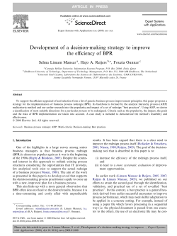 Development of a decision-making strategy to improve the efficiency