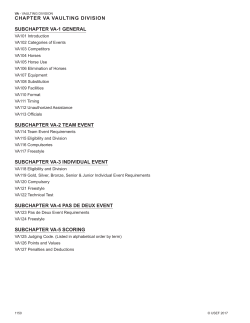 CHAPTER VA VAULTING DIVISION SUBCHAPTER VA-1