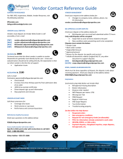 Safeguard Properties Vendor Call Guide