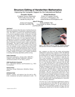 Structure Editing of Handwritten Mathematics &mdash; Improving the