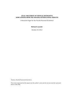 Legal Treatment of Vertical Restraints