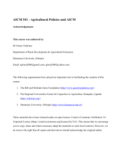 Agricultural Policies and AICM