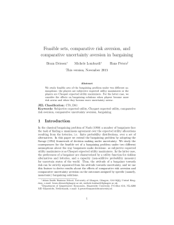 Feasible sets, comparative risk aversion, and